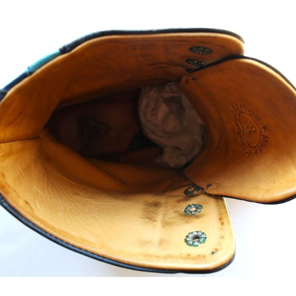 John Fluevog Adriana Nuni Lace-Up Winter Boot / Size 8 / Blue Distressed - Picture 13 of 13